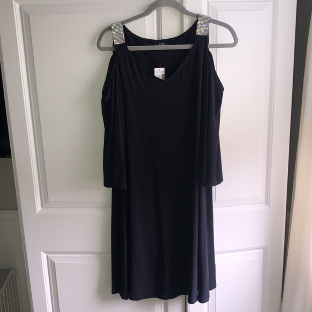 MSK Dress Barn Evening Wedding Guest Dress Women’s‎ XL Navy Blue NWT